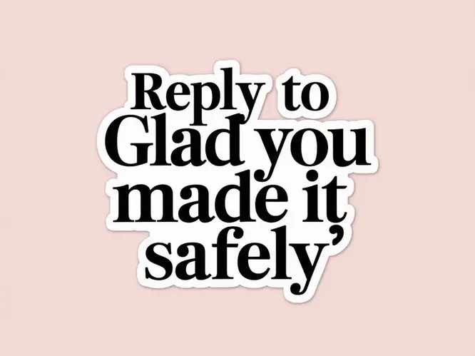 Reply to "Glad You Made It Safely"